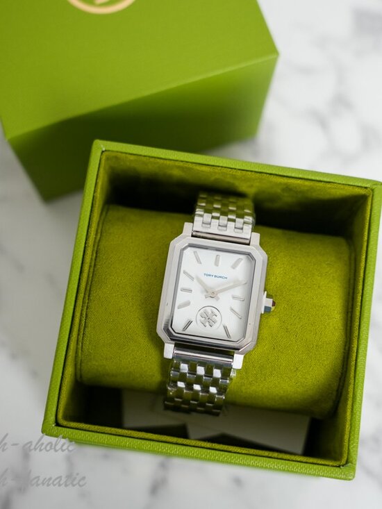 Tory Burch TBW1510 White Rectangular Dial Silver Bracelet Women’s Watch NWT main image 4